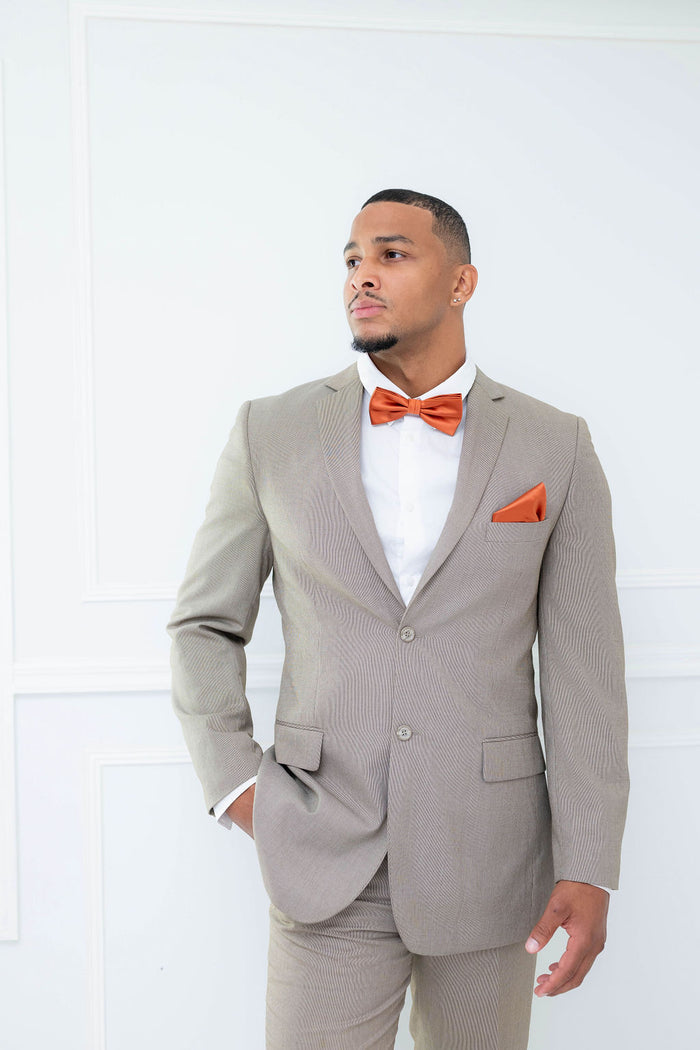 Burnt Sienna Bowtie and Accessory Set (Groomsmen) - Quick Ship