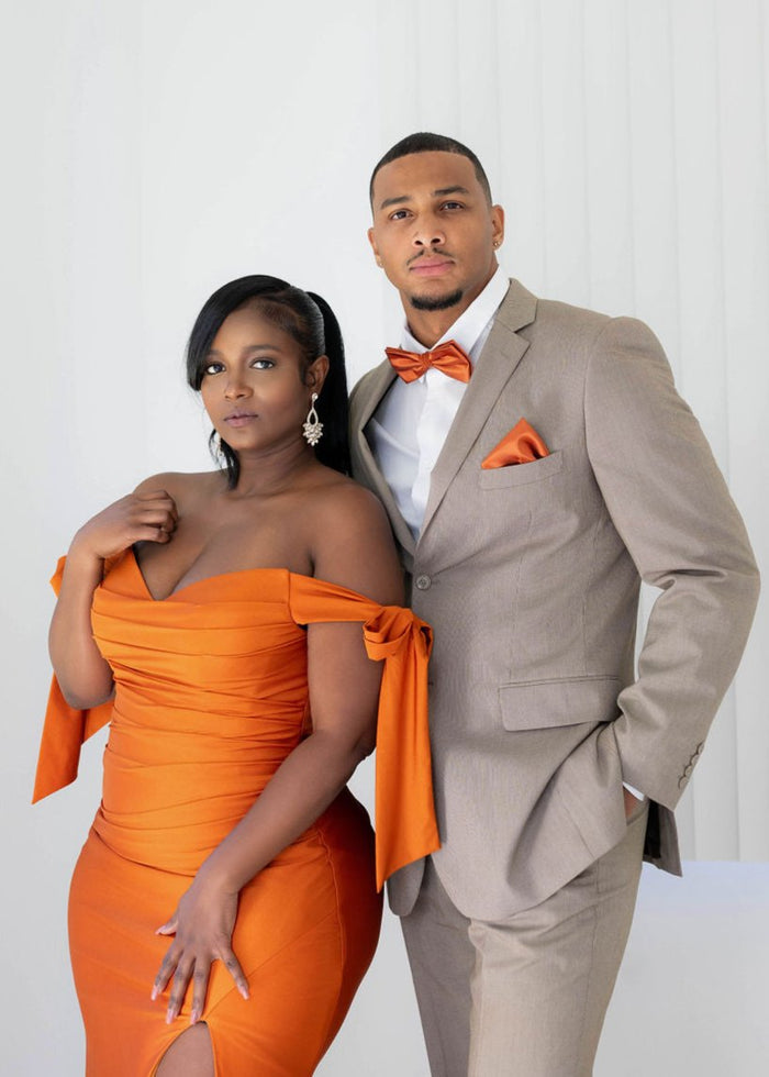 Burnt Sienna Bowtie and Accessory Set (Groomsmen) - Quick Ship