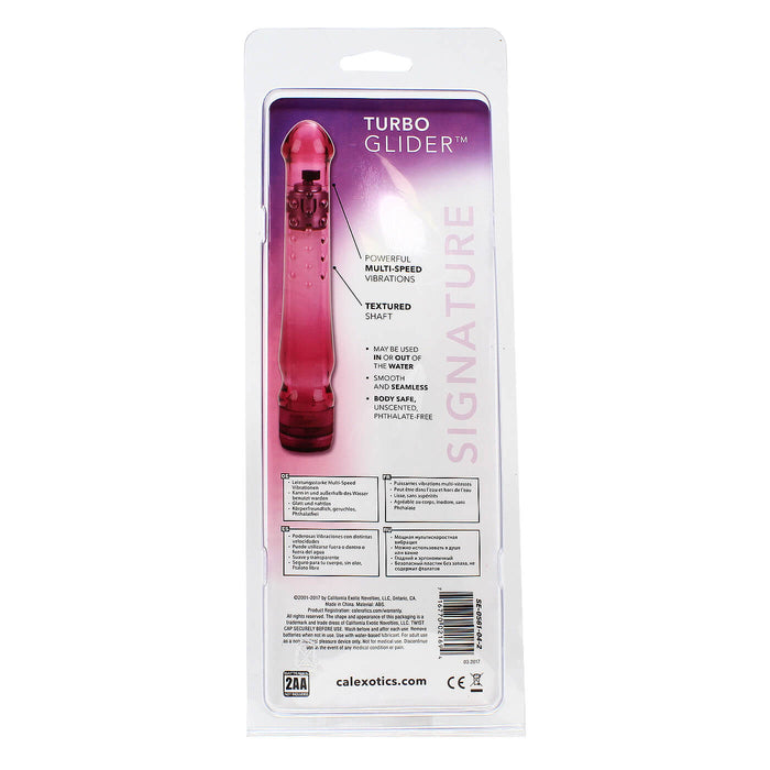 California Exotics Turbo Glider Raspberry Crush 6 Inch Waterproof Classic Vibrator