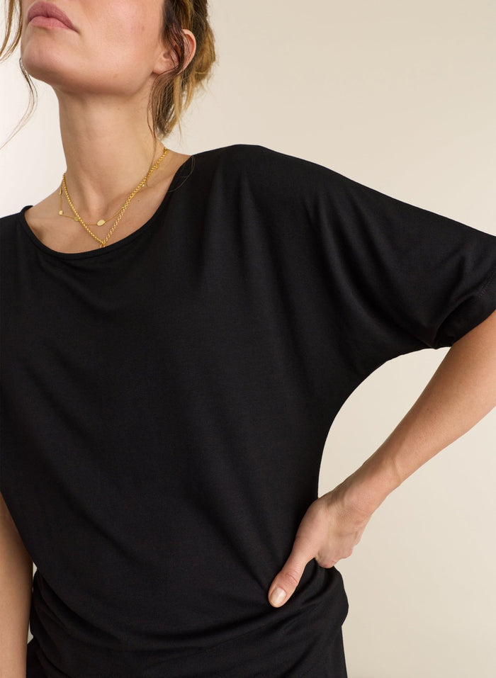 Carrie Boat Neck Top - Black Baukjen