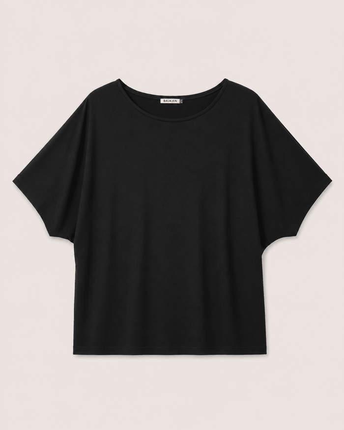 Carrie Boat Neck Top - Black Baukjen