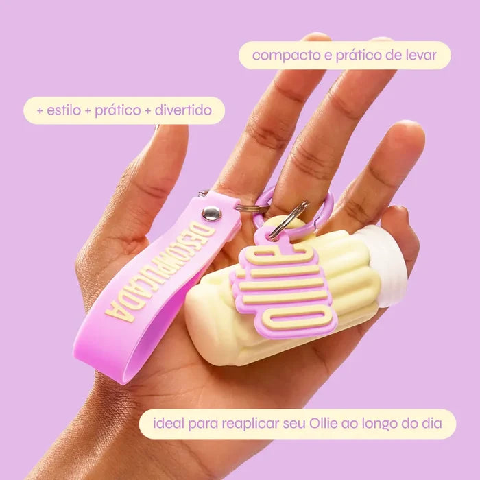 case porta-bastão ollie com chaveiro descomplicada, compacto e prático de levar o protetor solar com cor