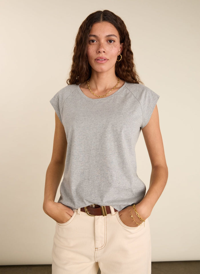 Catherine Organic Cotton Tee - Grey Marl Baukjen