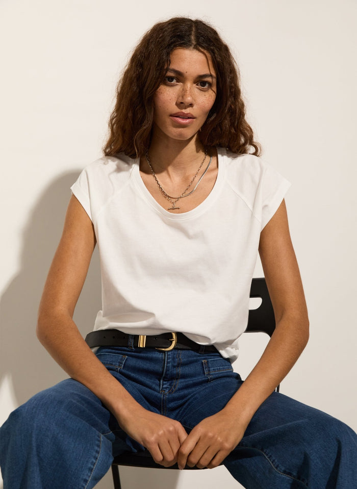 Catherine Organic Cotton Tee - Pure White Baukjen