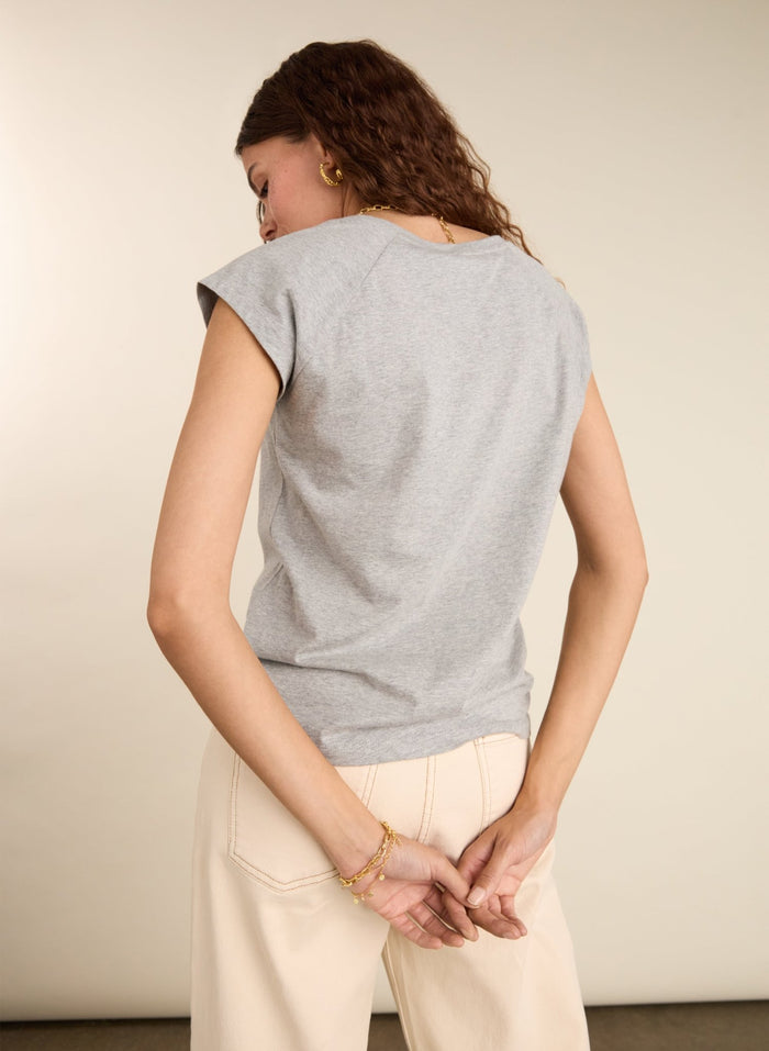 Catherine Organic Cotton Tee - Grey Marl Baukjen