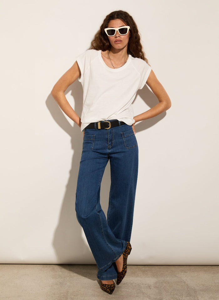 Catherine Organic Cotton Tee - Pure White Baukjen