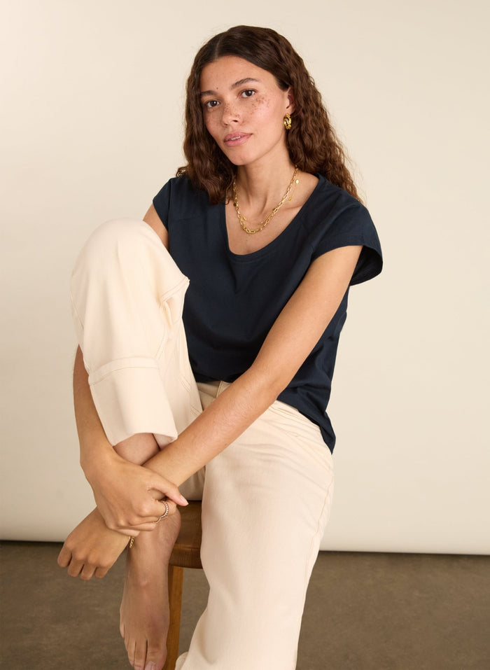 Catherine Organic Cotton Tee - Classic Navy Baukjen