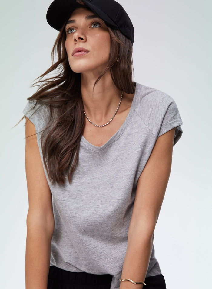 Catherine Organic Cotton Top - Grey Marl Baukjen