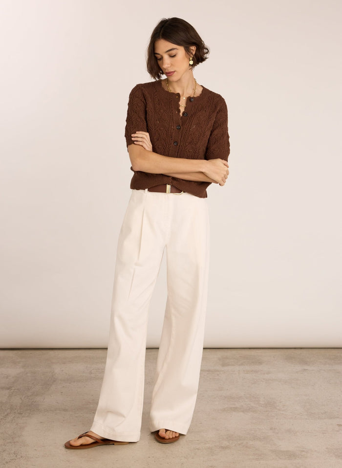 Celestia  Ecotec Crochet Cardigan - Chocolate Baukjen