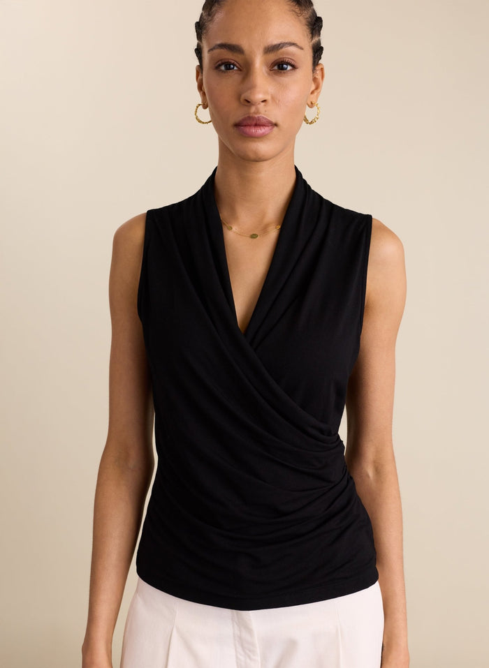 Clare Wrap Top - Caviar Black Baukjen