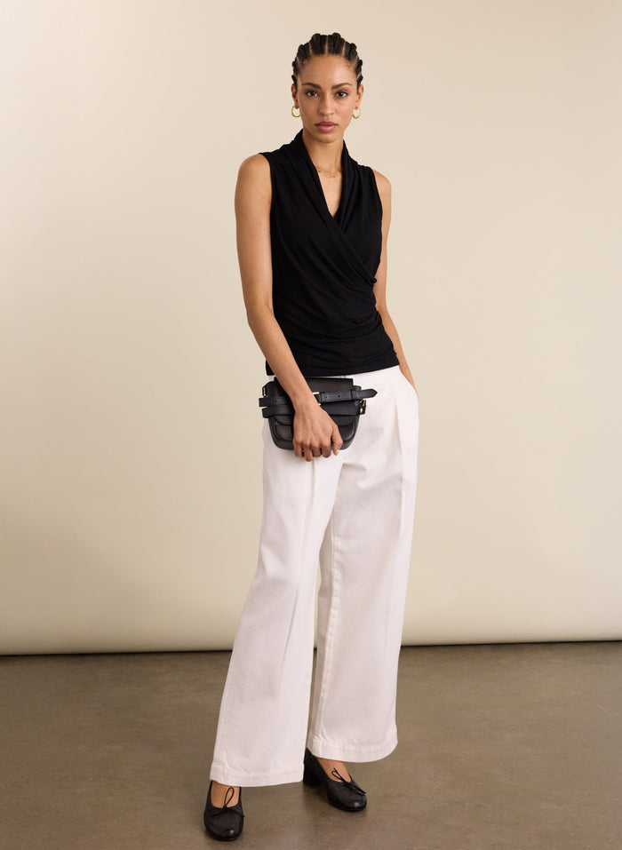 Clare Wrap Top - Caviar Black Baukjen