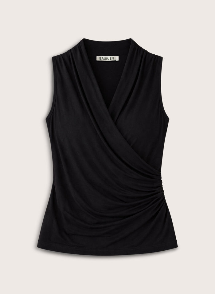 Clare Wrap Top - Caviar Black Baukjen