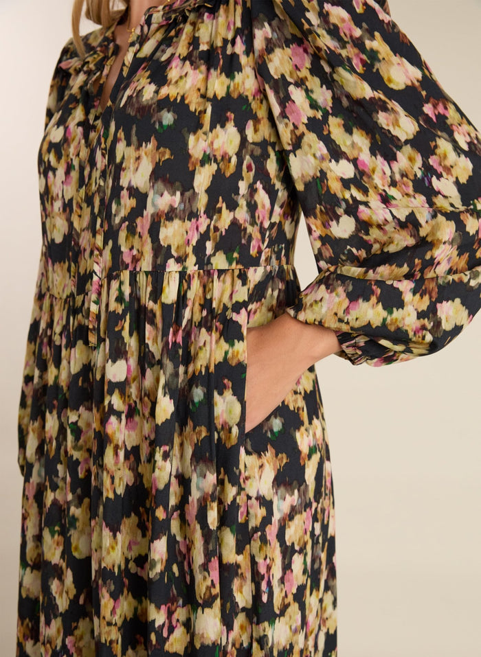 Cleo Printed Midi Dress - Navy Blossom Baukjen