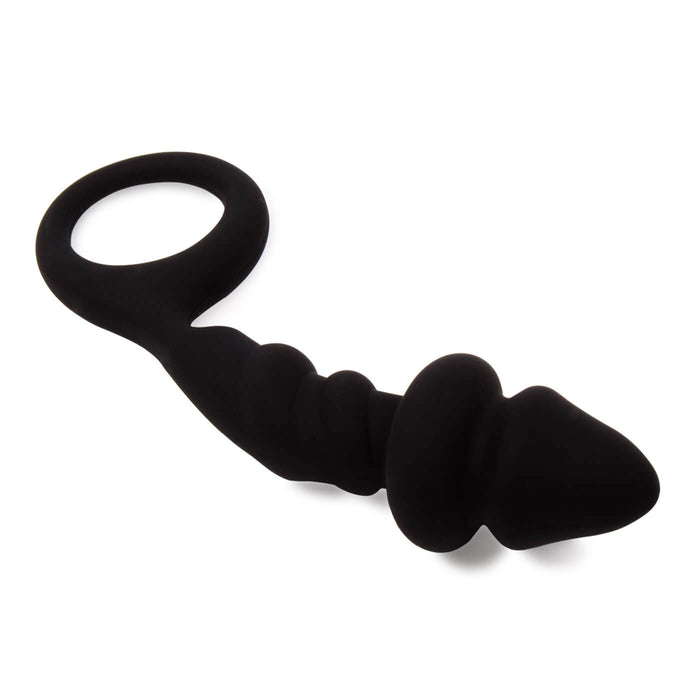 Cloud 9 Curved Silicone Black Waterproof Prostate Plug