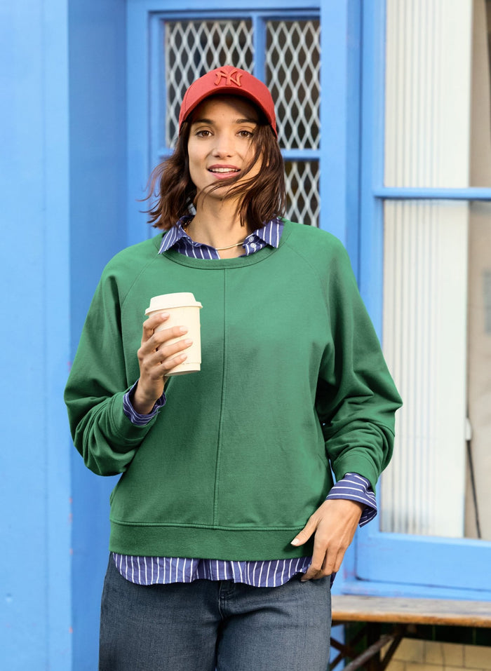Constance Organic Cotton Sweatshirt - Emerald Baukjen