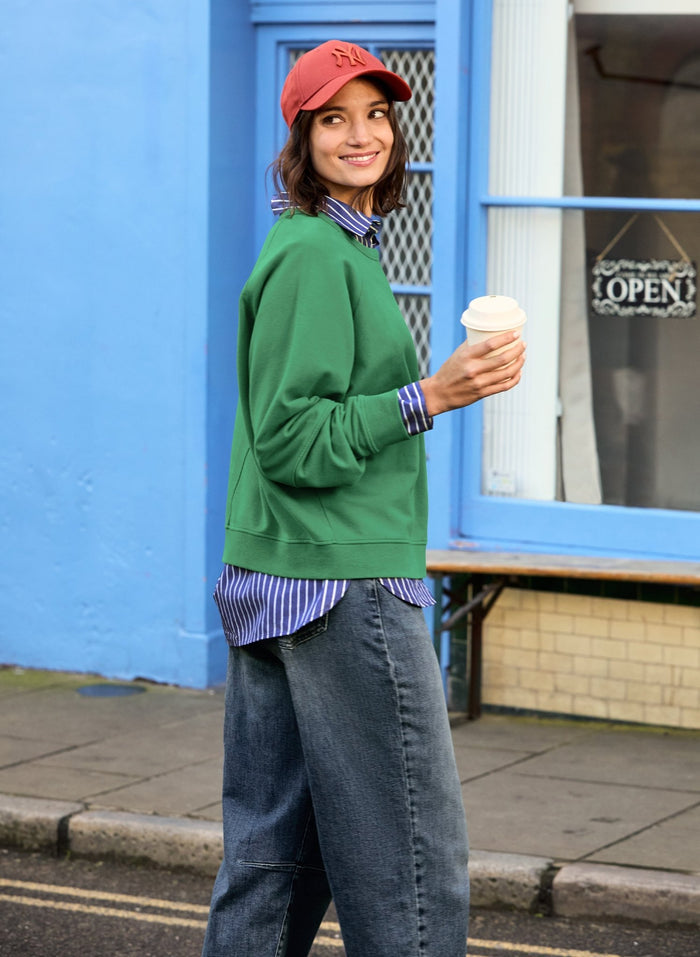 Constance Organic Cotton Sweatshirt - Emerald Baukjen