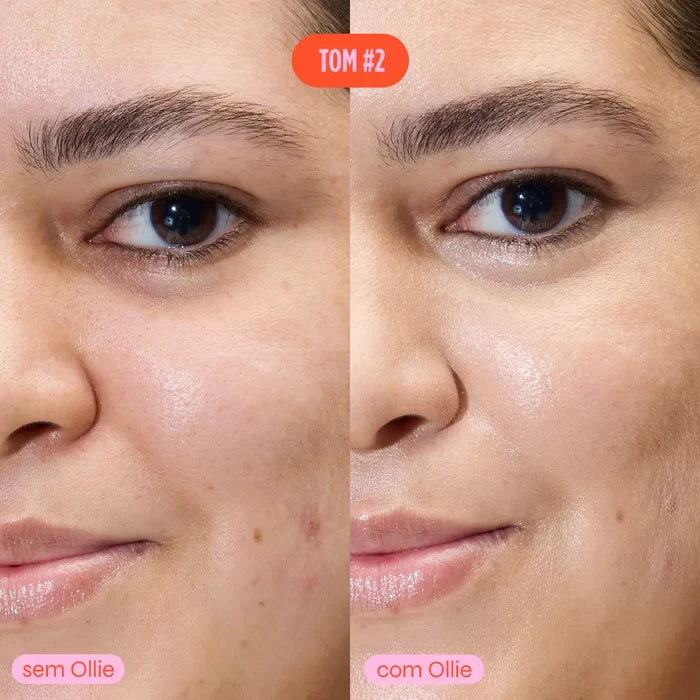 antes e depois do corretivo em bastão ollie fps 30 no tom #3, corrigindo vermelhidão e olheiras
