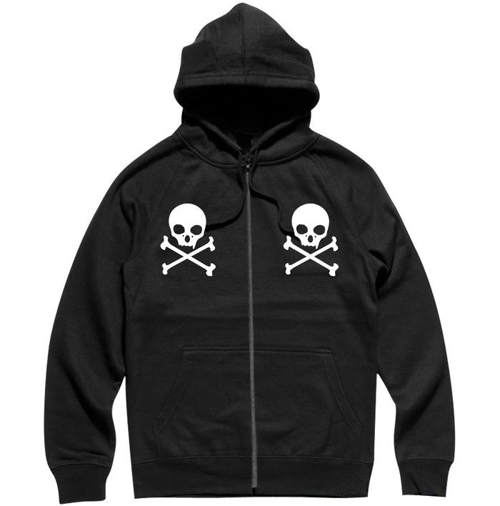 Crossbones Zip Up Hood