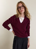 Dara V-neck Jumper - Burgundy Baukjen