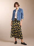 Doris Floaty Skirt - Black Blurred Floral Baukjen