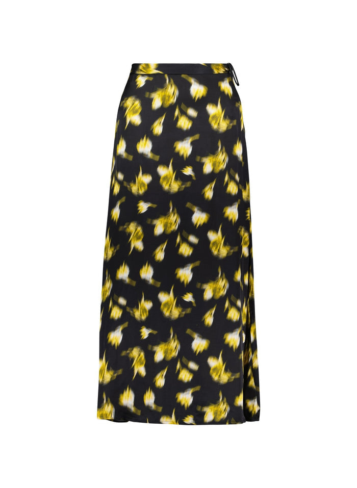 Doris Floaty Skirt - Black Blurred Floral Baukjen