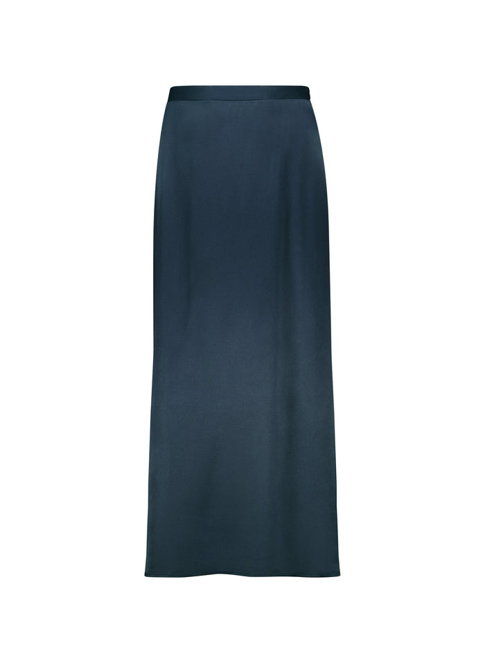 Doris Satin Slip Skirt - Classic Navy Baukjen