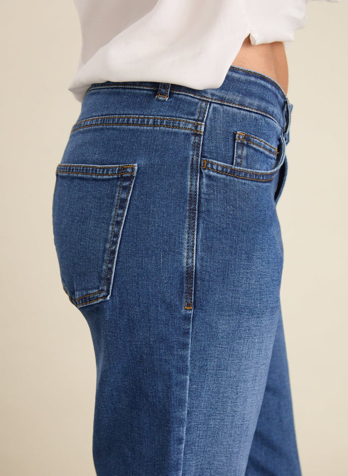 Eda Organic Cotton Stretch Boyfriend Jeans - Washed Indigo Baukjen