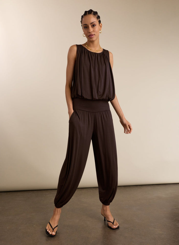 Eddy Bubble Hem Top - Dark Chocolate Baukjen