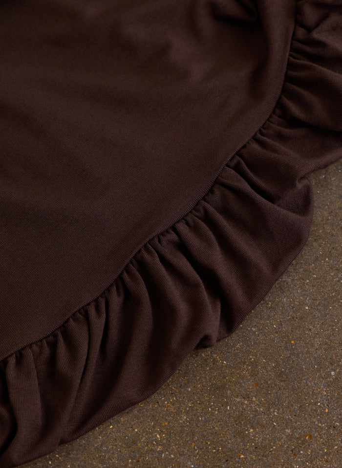 Eddy Bubble Hem Top - Dark Chocolate Baukjen