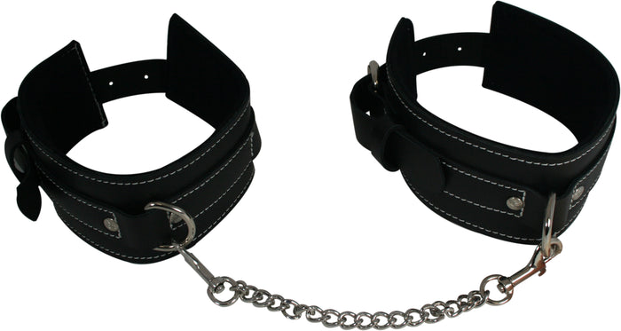 Edge Leather Ankle Restraints Handcrafted Adjustable Bondage Gear