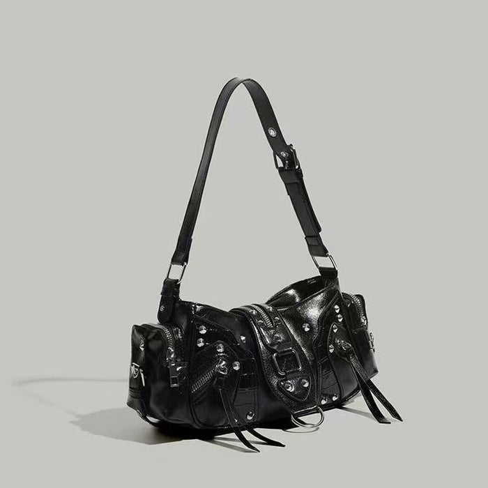 Edgy Y2k-style Single-shoulder Commuter Crossbody Biker Bag
