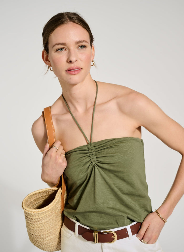 Edna Organic Cotton Top - Light Khaki Baukjen