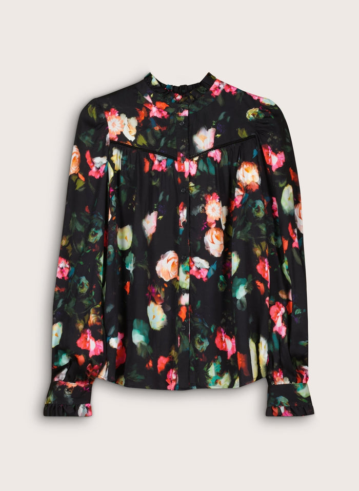 Eleanor Printed Blouse - Black Bouquet Baukjen