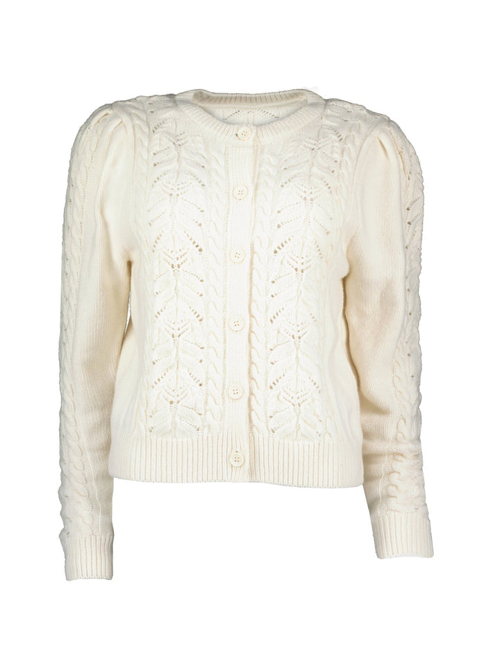 Eleora Recycled Wool Cardigan - Antique White Baukjen