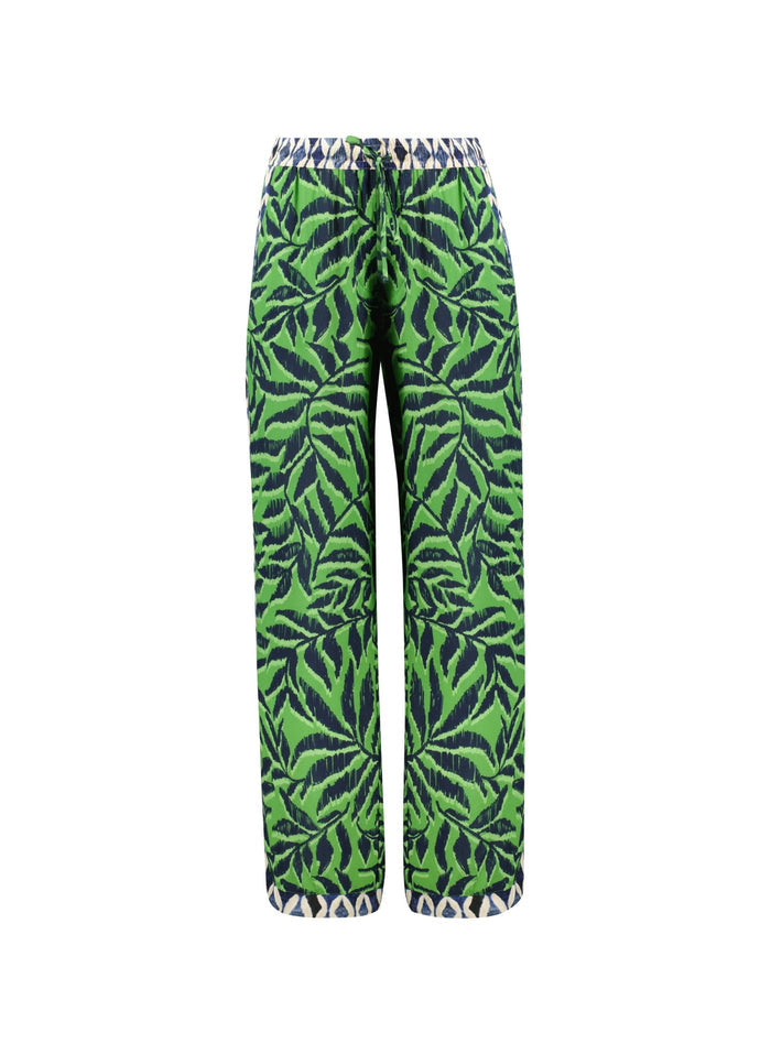Elin Trousers - Green Foliage Baukjen
