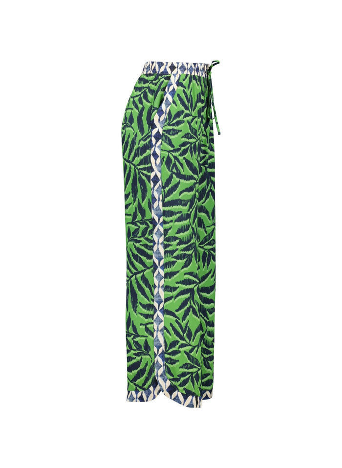 Elin Trousers - Green Foliage Baukjen