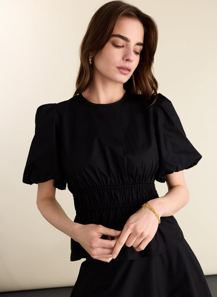 Elise Organic Cotton Top - Caviar Black Baukjen