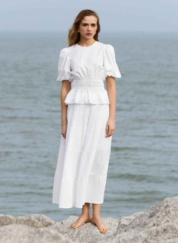 Elise Organic Cotton Top - Pure White Baukjen