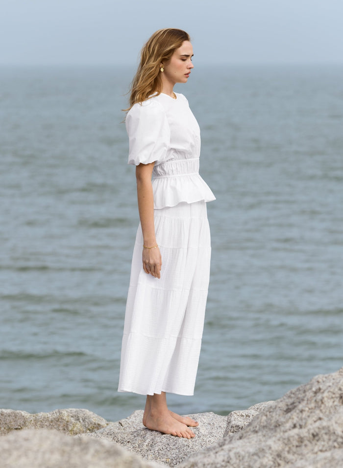 Elise Organic Cotton Top - Pure White Baukjen