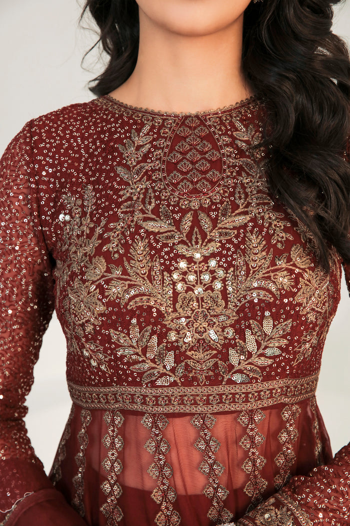 embroidered chiffon dress