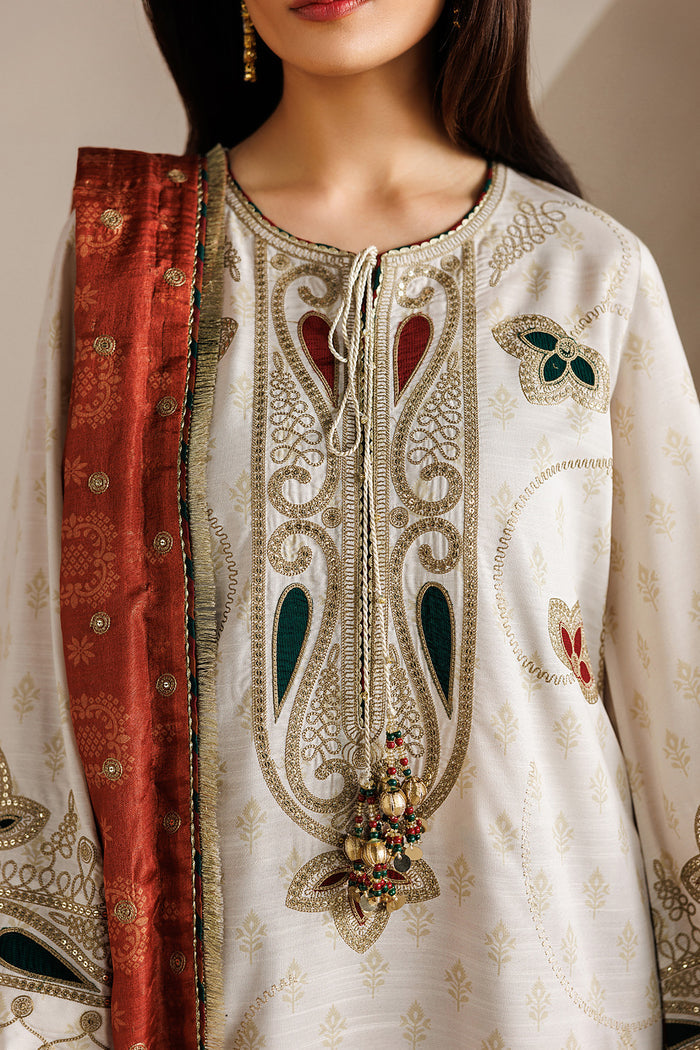 EMBROIDERED RAW SILK UR-7085