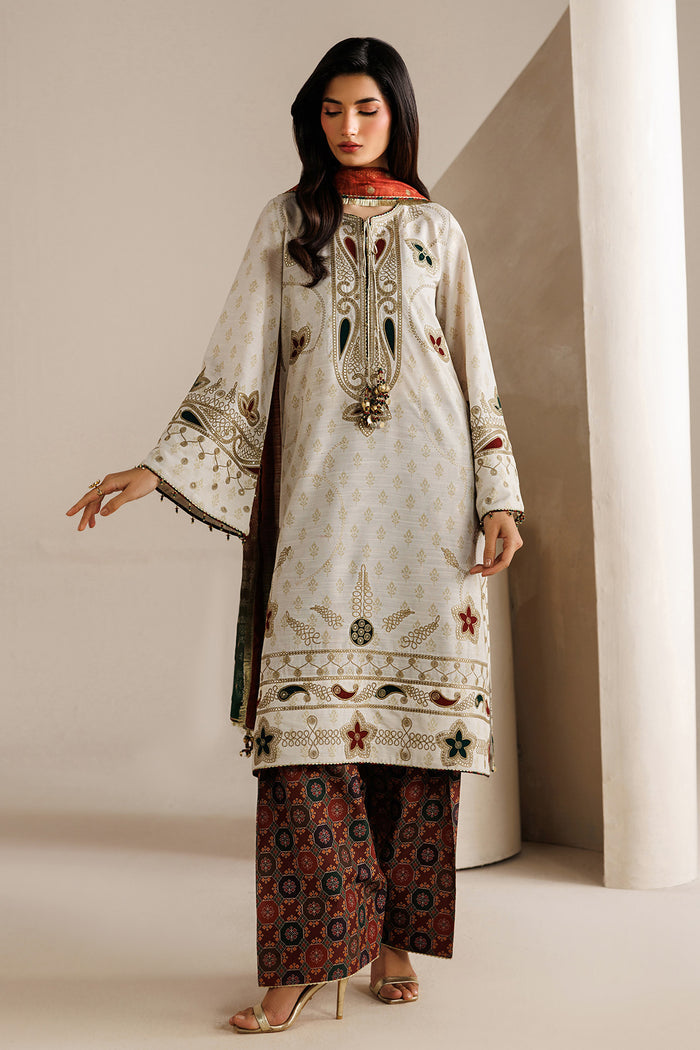 EMBROIDERED RAW SILK UR-7085