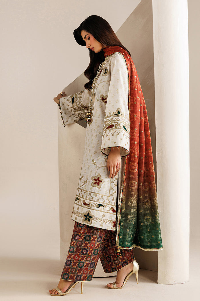 EMBROIDERED RAW SILK UR-7085