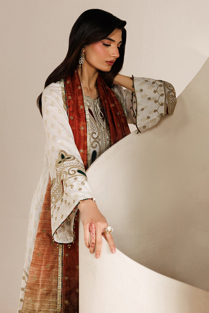 EMBROIDERED RAW SILK UR-7085