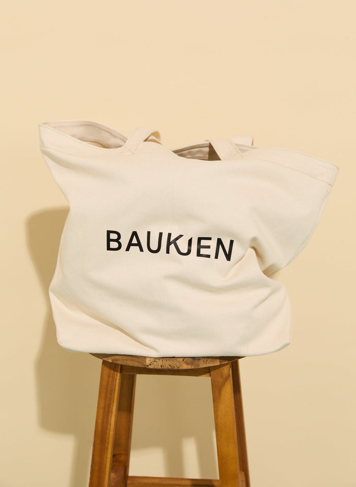 Esma Denim Tote Bag - Natural & Black Baukjen