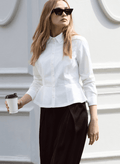 Essi Peplum Shirt - White Baukjen