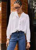 Estela Broderie Detail Blouse - Pure White Baukjen