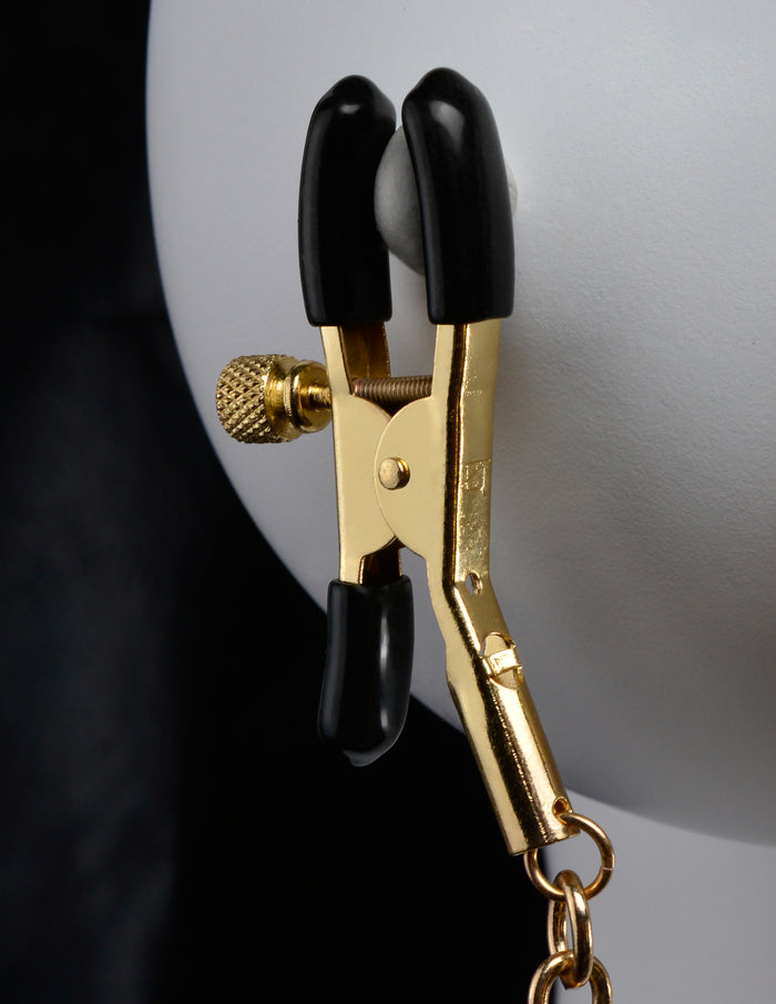 Fetish Fantasy Gold Collar and Nipple Clamps