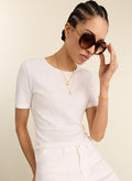 Gabriella Organic Pretty Rib Tee - Pure White Baukjen