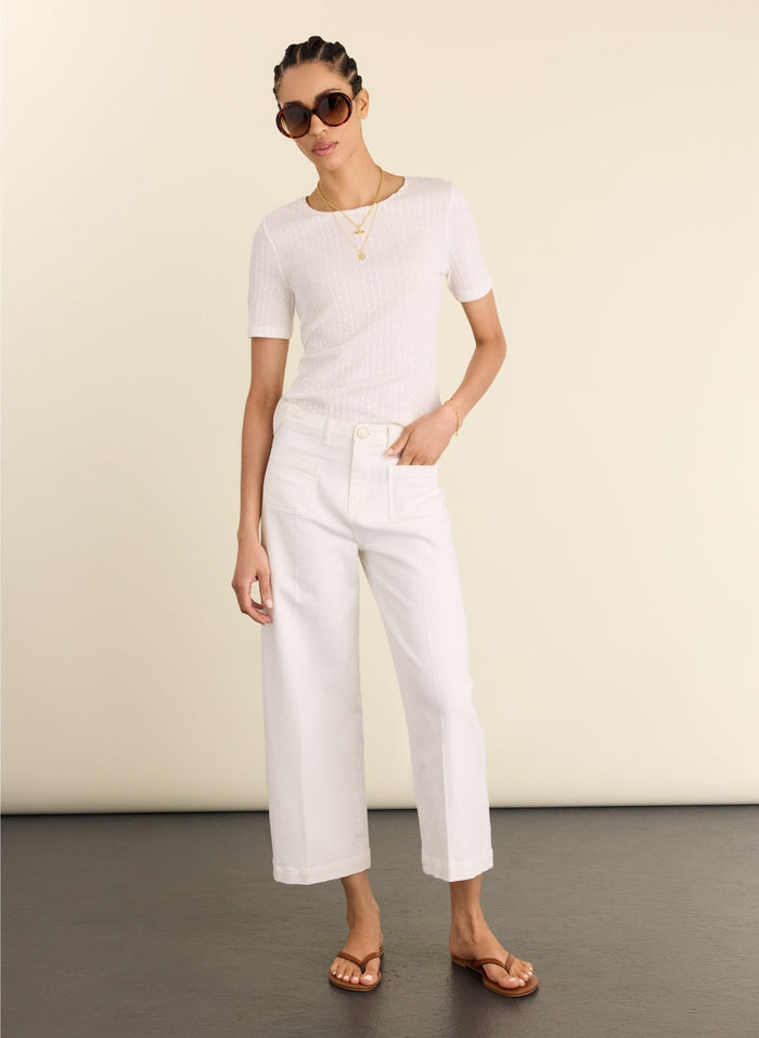 Gabriella Organic Pretty Rib Tee - Pure White Baukjen